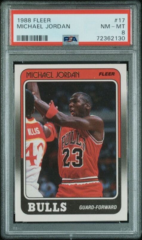 1988 Fleer #17 Michael Jordan PSA 8 Graded NM-MT Basketball NBA Chicago Bulls