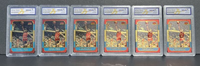 6 Michael Jordan Decade Exc. Polychrome Fleer Cards 96-97 Graded Gem-Mint 10 WCG