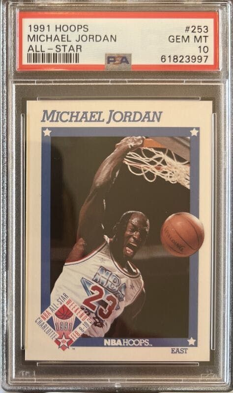 1991 HOOPS MICHAEL JORDAN ALL-STAR CARD #253 *GRADED PSA GEM 10 - CHICAGO BULLS!