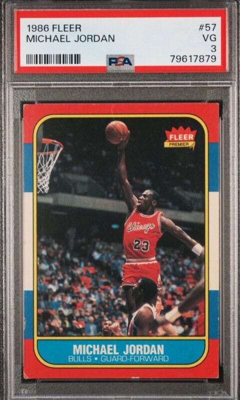 1986 Fleer Basketball #57 Michael Jordan RC Rookie HOF PSA 3 **LOOKS NICER**